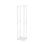 Soporte de flores para bodas VEVOR de acrílico transparente con diseño minimalista, con cuatro postes verticales delgados.