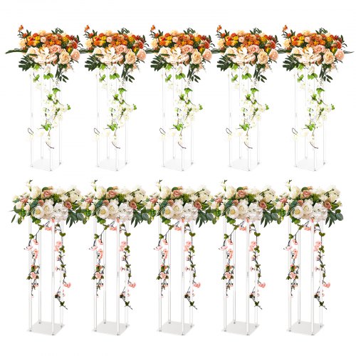 VEVOR - Soporte para flores de boda de 23,6 pulgadas de alto, con laminado acrílico, soporte geométrico para centro de mesa, expositor floral para eventos, recepciones y decoración de fiestas.