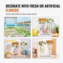 VEVOR 10 soportes para flores de boda de 23,6 pulgadas de alto, con laminado acrílico, soportes de centro de mesa geométricos con columna de jarrón acrílico, estante de exhibición floral para recepción de eventos en T, decoración de fiesta para el hogar