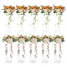 VEVOR 10 soportes para flores de boda de 23,6 pulgadas de alto, con laminado acrílico, soportes de centro de mesa geométricos con columna de jarrón acrílico, estante de exhibición floral para recepción de eventos en T, decoración de fiesta para el hogar
