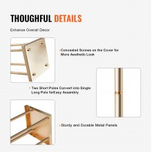 VEVOR 4 soportes para flores de boda con columna de metal dorado, 31.5 pulgadas de alto con laminado de metal, soportes de centro de mesa geométricos para jarrones, estante de exhibición floral cilíndrico para eventos, recepción, caminos para fiestas