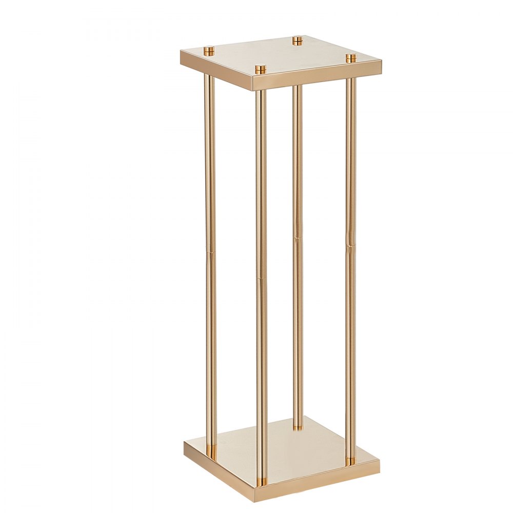 VEVOR 4PCS Soporte de flores de columna de metal dorado para bodas, 23.6 pulgadas de alto con laminado de metal, soportes geométricos para jarrones de centros de mesa, estante cilíndrico de exhibición floral para recepciones de eventos, guías para fiestas