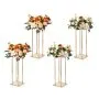 VEVOR - Soporte para flores de boda (4 unidades), columna de metal dorado, 23,6 pulgadas de alto, laminado metálico, soporte geométrico para centro de mesa, expositor floral cilíndrico para eventos, recepciones y fiestas.