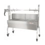 VEVOR - Asador de acero inoxidable con parabrisas, asador de carbón para cerdo, cordero y cabra, motor eléctrico de 50 W, 117 cm (46 pulgadas), capacidad de 60 kg (132 lb)