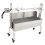 VEVOR - Asador de acero inoxidable con parabrisas, asador de carbón para cerdo, cordero y cabra, motor eléctrico de 50 W, 117 cm (46 pulgadas), capacidad de 60 kg (132 lb)