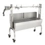 VEVOR - Asador de acero inoxidable con parabrisas, asador de carbón para cerdo, cordero y cabra, motor eléctrico de 50 W, 117 cm (46 pulgadas), capacidad de 60 kg (132 lb)