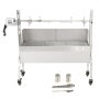 VEVOR - Asador de acero inoxidable con parabrisas, asador de carbón para cerdo, cordero y cabra, motor eléctrico de 50 W, 117 cm (46 pulgadas), capacidad de 60 kg (132 lb)