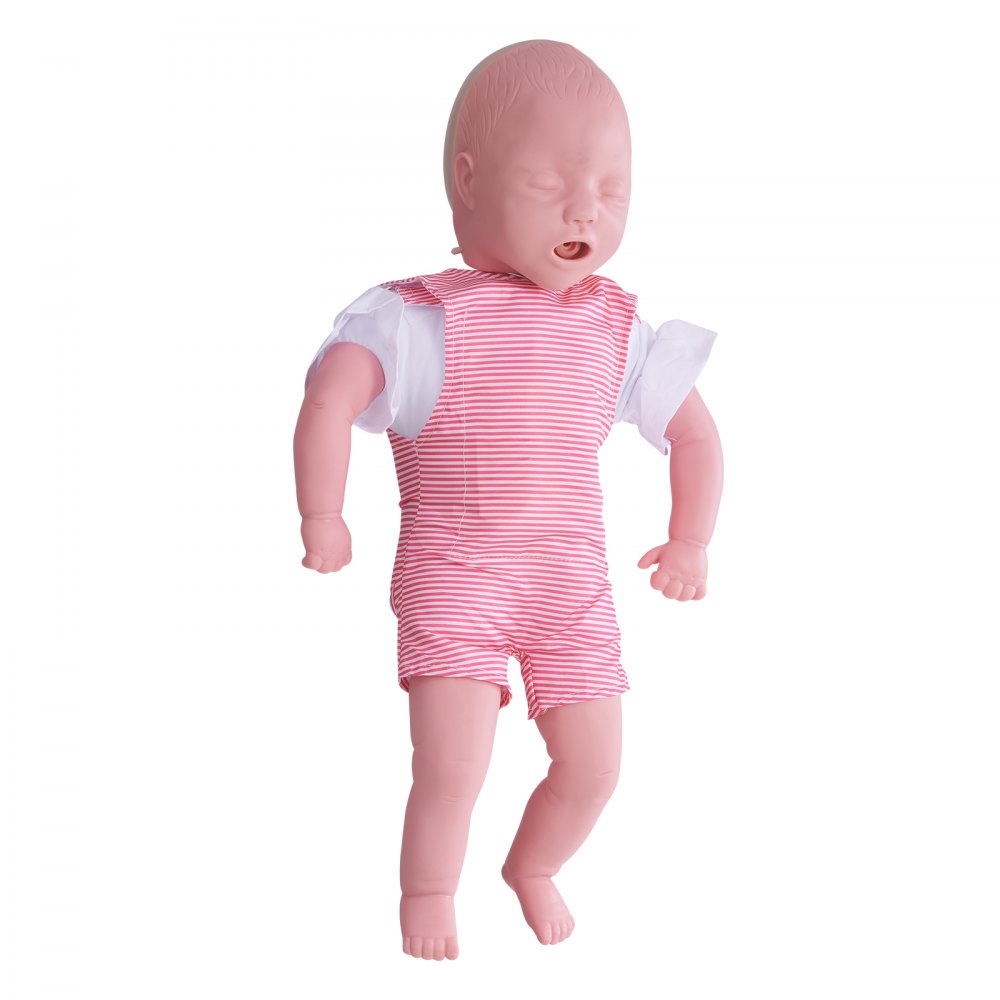 Maniquí de entrenamiento VEVOR para RCP infantil, práctica de la maniobra de Heimlich y reanimación cardiopulmonar (RCP), maniquí profesional de entrenamiento para la obstrucción de las vías respiratorias en bebés, modelo de infarto infantil para la educación.