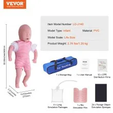 Modelo de infarto de VEVOR para bebés, maniquí de entrenamiento para obstrucción de las vías respiratorias, enseñanza de RCP
