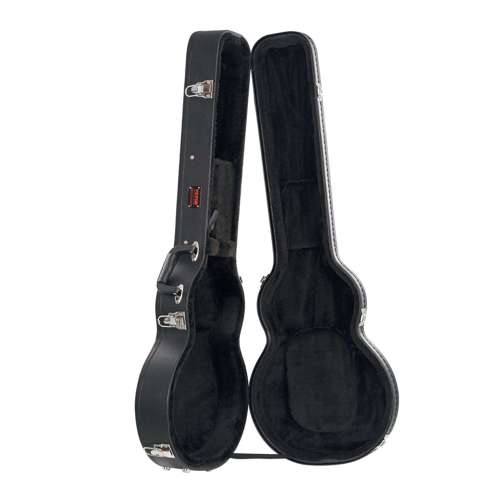 VEVOR Estuche rígido para guitarra eléctrica de 105 cm (41,34"), con forma de calabaza, con cerradura, pestillo, llave y asa, acolchado de PVC, forro suave, resistente al agua, para guitarras LES Paul de 99 cm (39"), color negro