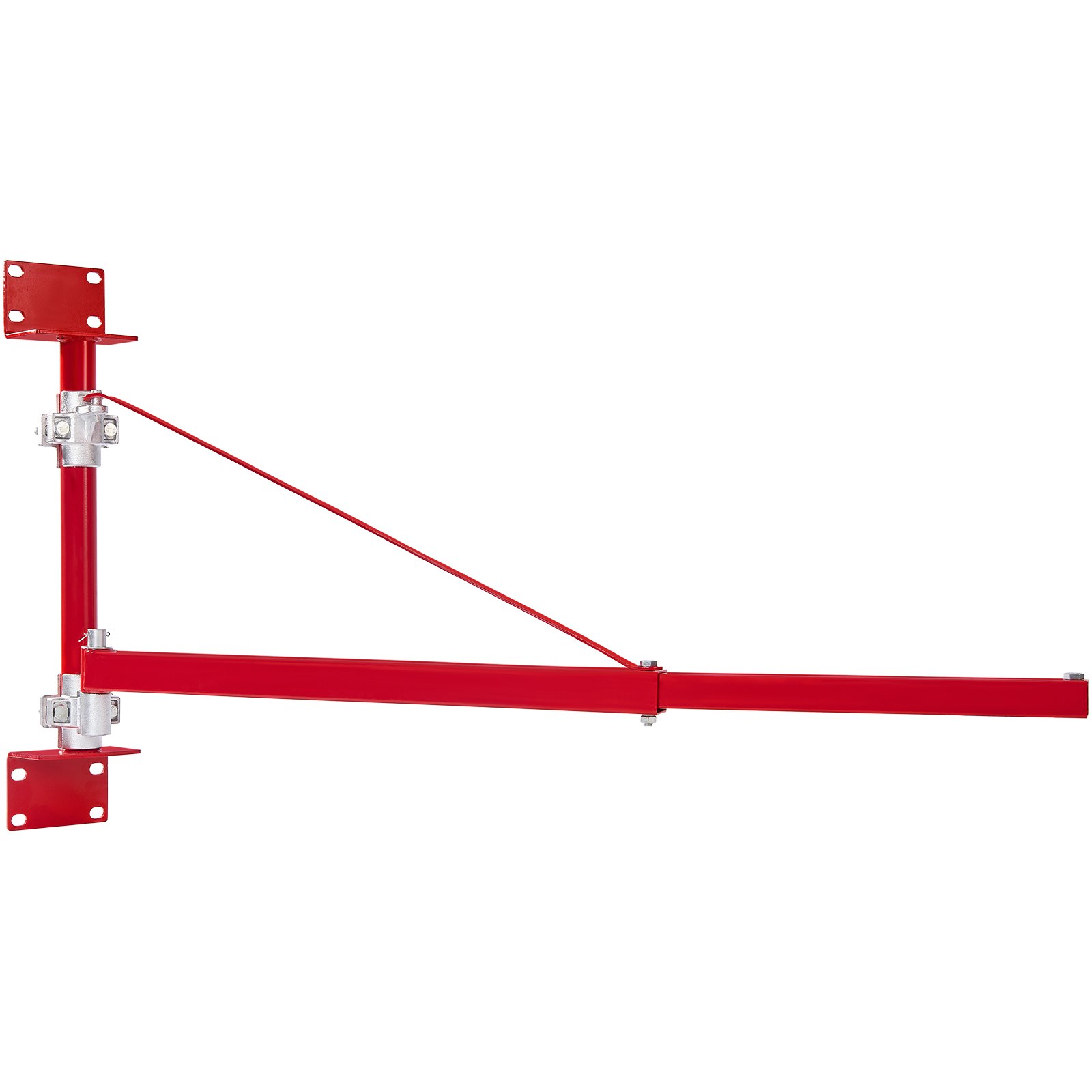 Brazo de elevación eléctrico VEVOR rojo con soportes de montaje en pared y varillas de soporte.