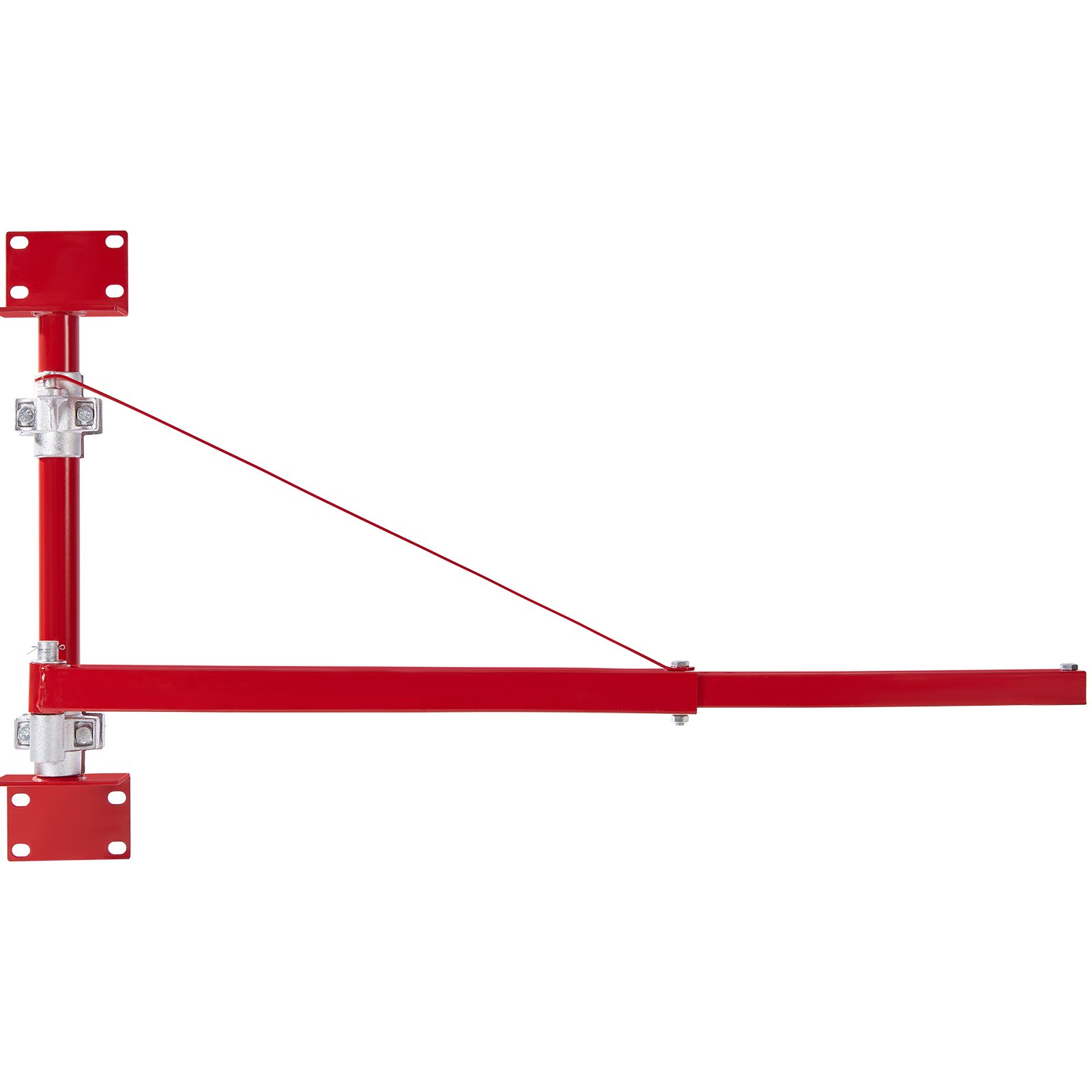 Brazo de elevación eléctrico VEVOR rojo con soporte de montaje en pared y cable, diseñado para tareas de elevación pesada.