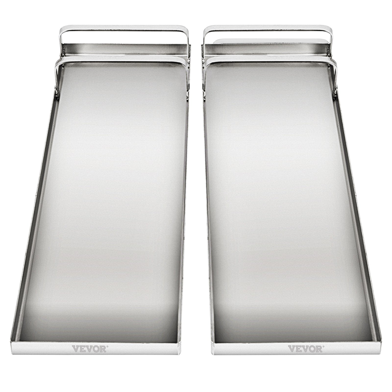 VEVOR - Rodilleras de hormigón de 28 x 8 pulgadas, rodilleras deslizantes, rodilleras de acero inoxidable, herramientas deslizantes de hormigón, par de deslizadores móviles con conner redondo, para acabado de cemento y hormigón