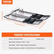 Tablas de rodillas de hormigón de acero inoxidable VEVOR, deslizadores de hormigón de 28'' x 8'', tablas de rodillas para hormigón, par de rodilleras de hormigón, deslizadores móviles, con correas de tabla para acabado de cemento y hormigón