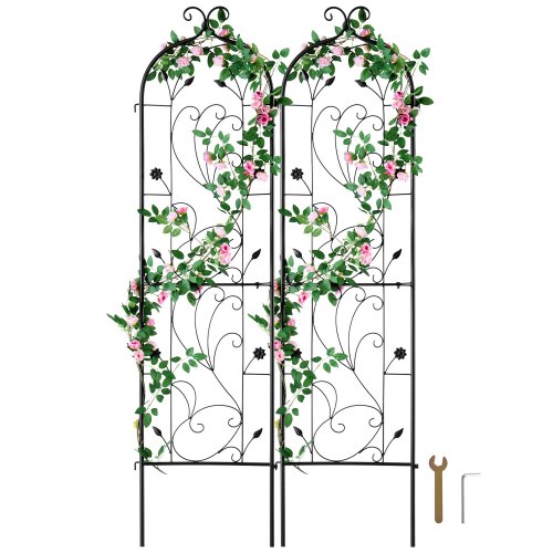 VEVOR Enrejado de jardín para plantas trepadoras, 152 x 38 cm, 2 paquetes de enrejado de metal inoxidable para flores de jardín, soporte para rosas trepadoras y pepinos, enrejado decorativo para clemátides para patios y céspedes.