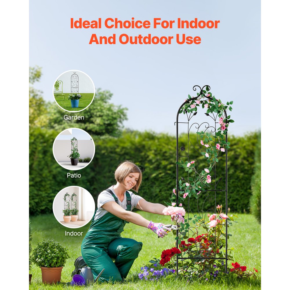 VEVOR Enrejado de jardín para plantas trepadoras, 152 x 38 cm, 2 paquetes de enrejado de metal inoxidable para flores de jardín, soporte para rosas trepadoras y pepinos, enrejado decorativo para clemátides para patios y céspedes.