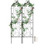 VEVOR Enrejado de jardín para plantas trepadoras, 152 x 38 cm, 2 paquetes de enrejado de metal inoxidable para flores de jardín, soporte para rosas trepadoras y pepinos, enrejado decorativo para clemátides para patios y céspedes.