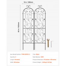 2 paquetes de enrejados de metal para jardín para soporte de plantas trepadoras, 60 x 15 pulgadas, resistentes al óxido