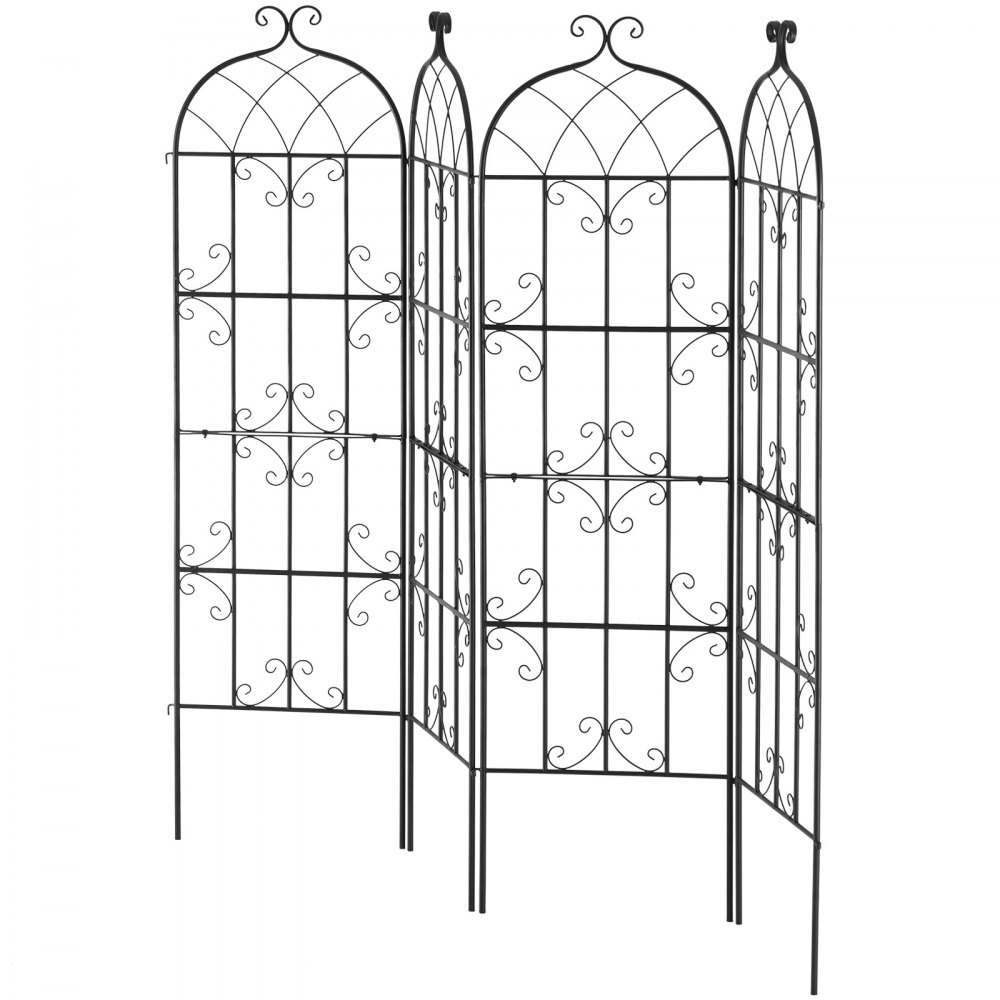 VEVOR Enrejado de jardín para plantas trepadoras, 180 x 50 cm, 4 paquetes de enrejado de metal inoxidable para flores de jardín, soporte para rosas trepadoras y pepinos, enrejado decorativo para clemátides para patios y céspedes.