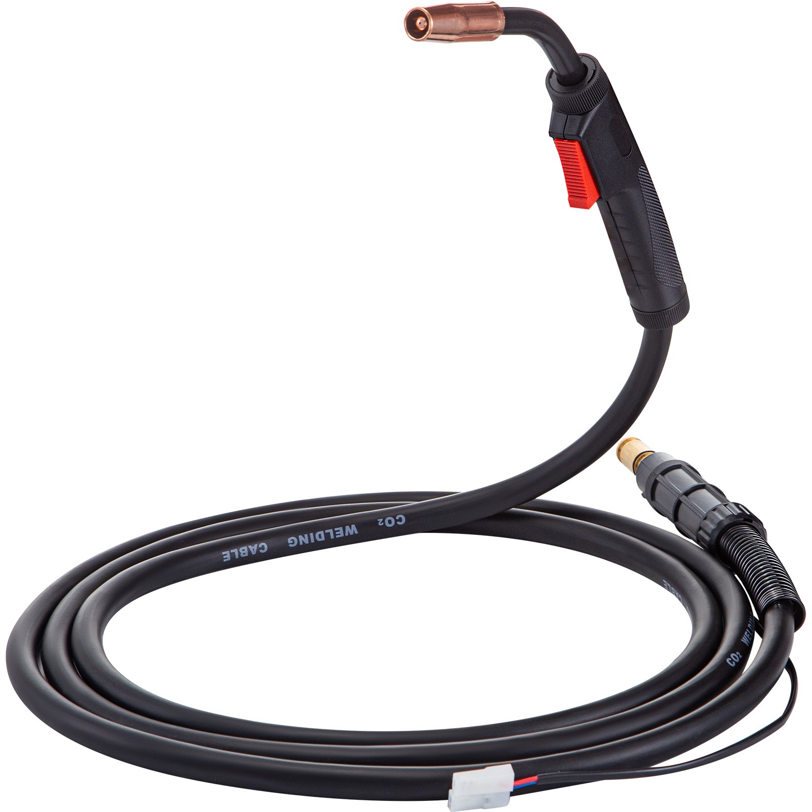 Pistola de soldadura mig VEVOR con cable en espiral y punta de soldadura de cobre.