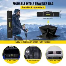 VEVOR refugio de pesca en hielo para 2-3 personas, tienda de pesca en hielo aislada portátil emergente, tela Oxford impermeable
