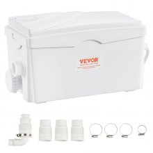 VEVOR Bomba Maceradora, 350W, Flujo 6000 L/h, Cabezal 23 pies/7 m, Bomba Maceradora para Sumidero de Alcantarillado con 3 Entradas de Agua para Sótano, Cocina, Fregadero, Ducha, Bañera, Lavandería, Eliminación de Aguas Residuales