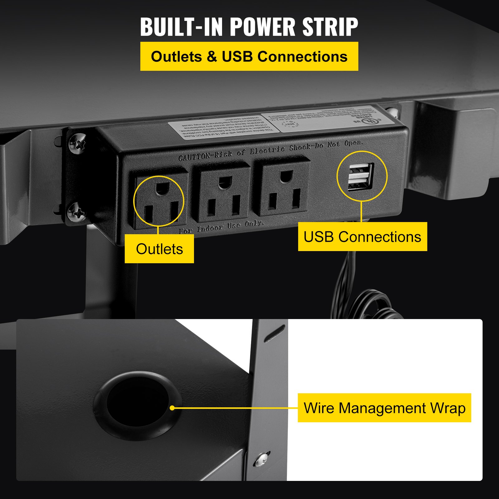Carro audiovisual de acero VEVOR, carro multimedia de 41 pulgadas de altura ajustable con gabinete con cerradura, carro de presentación de 33" x 18" de ancho adicional con 3 estantes, carro para proyector con ruedas de 150 lb con 4 ruedas y 2 frenos