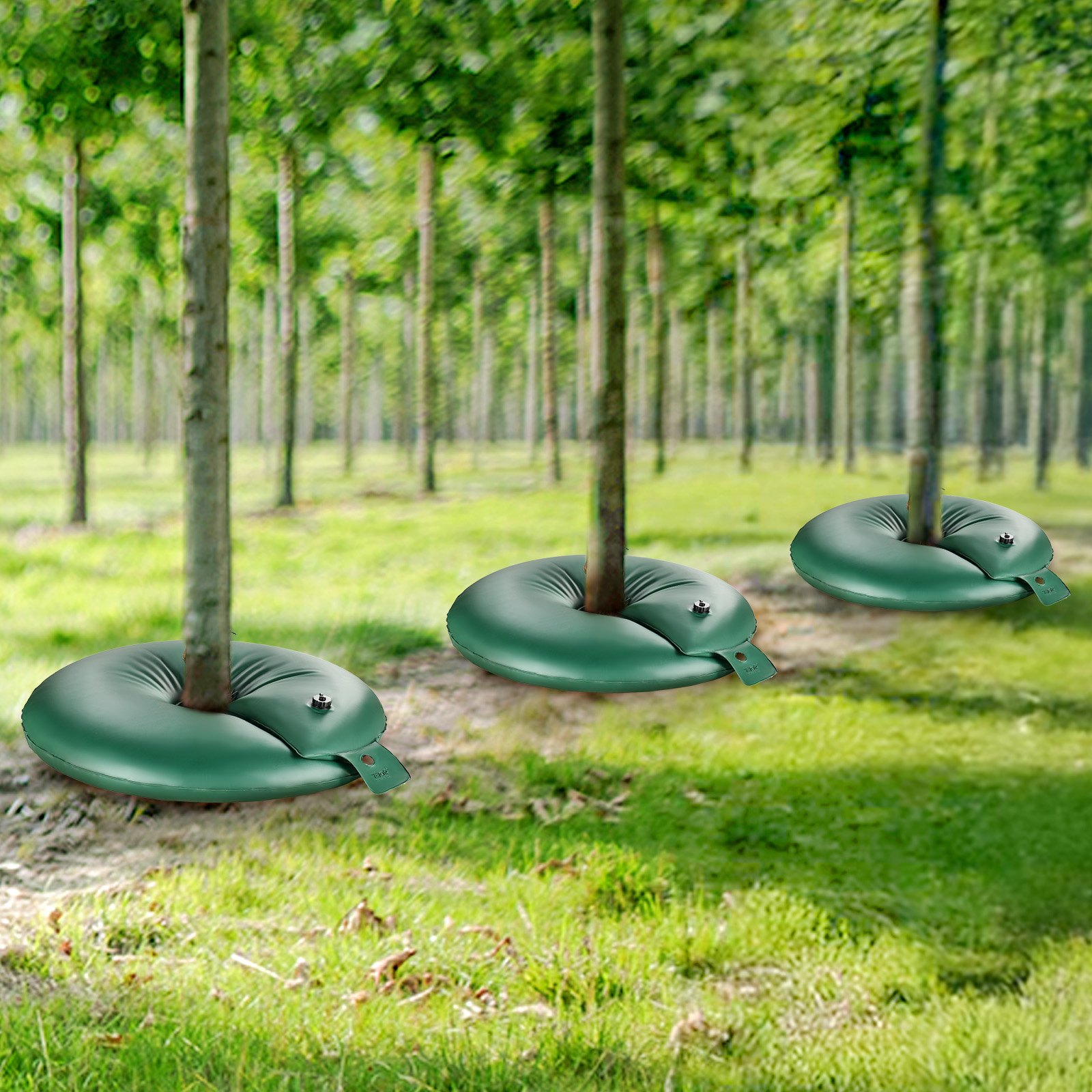 VEVOR Tree Watering Rings, 4 Pcs 20 Gallons Tree Watering Bags, 6-9 Hours Slow Release, Refillable Planting Water Bags, Water Saving, Heavy Duty Watering System for Shrub Tree Root Drip Irrigation