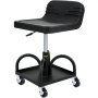 Taburete de garaje con ruedas VEVOR con asiento negro, altura ajustable y ruedas giratorias