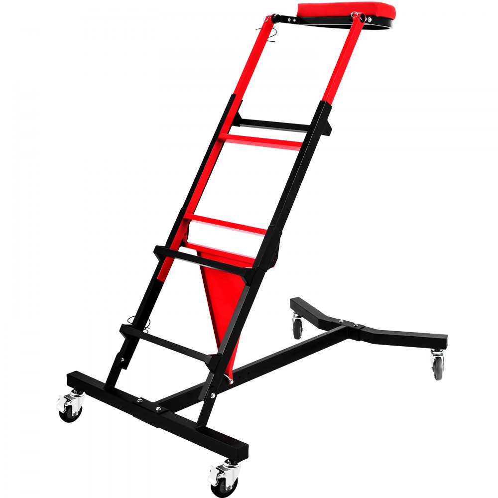 Enredadera de motor automotriz VEVOR, enredadera plegable de altura ajustable, enredadera de motor superior alta de capacidad de 400 LBS, con cuatro ruedas de 4 pulgadas, cubierta acolchada, para el hogar, garaje, mantenimiento de reparación de taller
