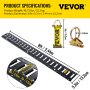 VEVOR E Track Tie-Down Rail Kit, 30PCS 8FT E-Tracks Set Incluye 4 rieles de acero y 2 ranuras individuales y 8 juntas tóricas y 8 amarres con anillo en D y 8 tapas finales, accesorios de seguridad para carga, motocicletas y Bicicletas