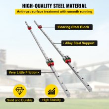 VEVOR Carril Guía Lineal 15-1500mm Bloque de Cojinete de Carro Tipo Cuadrado