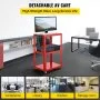 Carro audiovisual de acero VEVOR, carro multimedia de altura ajustable de 66 a 104 cm con cable de alimentación, carro de presentación de 63 x 46 cm con 3 estantes, carro para proyector con ruedas de 68 kg y 2 frenos, apto para cargas pesadas.