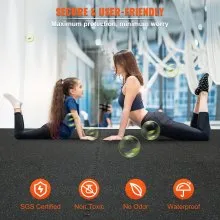 VEVOR 25 alfombrillas de gimnasio de 0.5 in de grosor, espuma EVA de 24.0 x 24.0 in y parte superior de goma entrelazada para entrenamiento con cobertura de 100 pies cuadrados, suelo impermeable para gimnasio, hogar, garaje, sótano