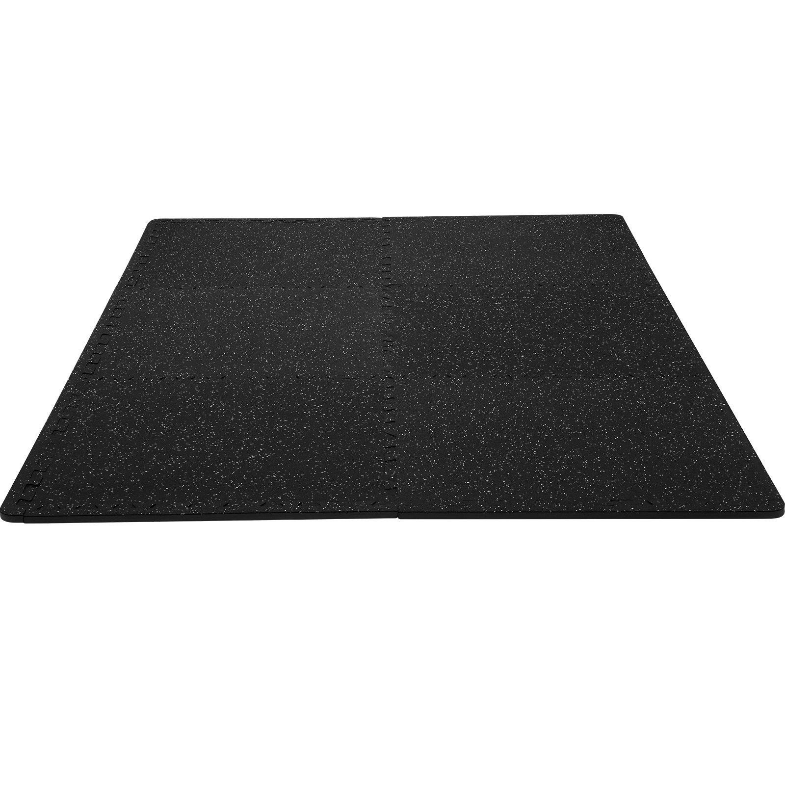 VEVOR 6 alfombrillas de gimnasio de 0.5 in de grosor, espuma EVA de 24.0 x 24.0 in y parte superior de goma entrelazada para entrenamiento con cobertura de 24 pies cuadrados, suelo de rompecabezas de ejercicio impermeable para gimnasio, hogar, garaje, sótano