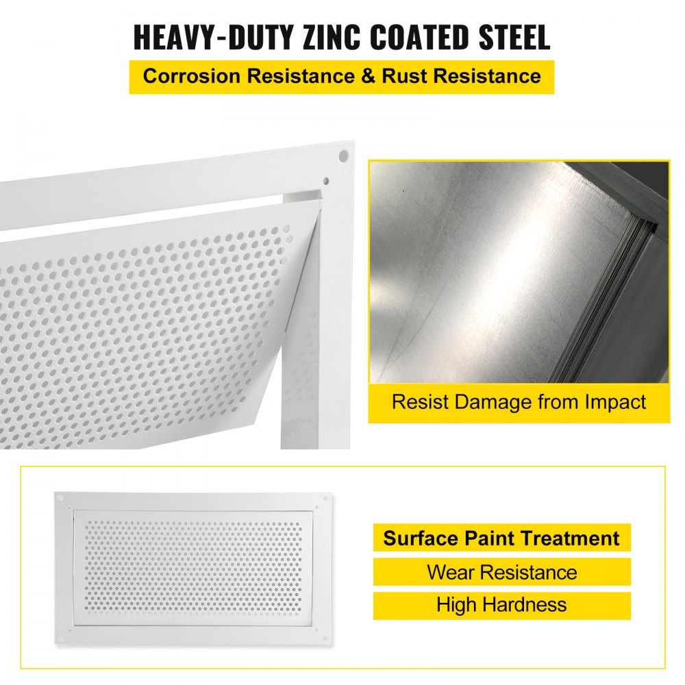 VEVOR Ventilación para Inundaciones de 465x260x50 mm en la Pared Ventilación para Inundaciones de Cimientos para Reducir Daños a los Cimientos y el Riesgo de Inundaciones en Espacios de Acceso, Blanco