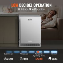 VEVOR Refrigerador de bebidas para interiores y exteriores de 24 pulgadas, refrigerador de bebidas independiente o debajo del mostrador de 185 QT, refrigerador de cerveza incorporado de 175 latas con cuerpo de acero inoxidable para uso comercial en el hogar residencial