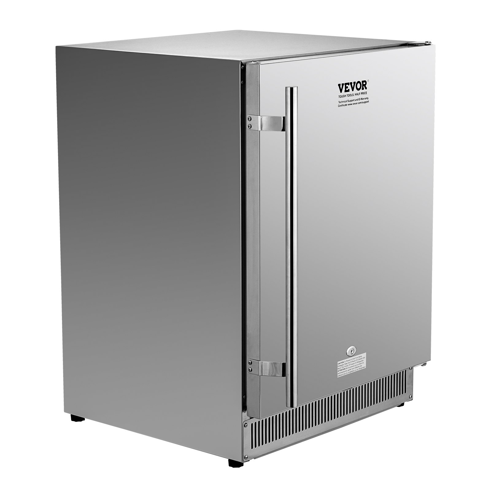 VEVOR Refrigerador de bebidas para interiores y exteriores de 24 pulgadas, refrigerador de bebidas independiente o debajo del mostrador de 185 QT, refrigerador de cerveza incorporado de 175 latas con cuerpo de acero inoxidable para uso comercial en el hogar residencial