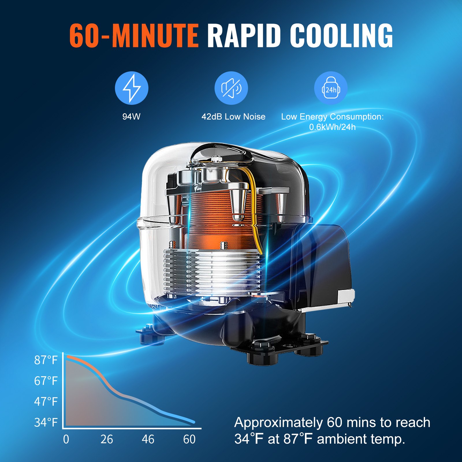 Refrigerador de bebidas VEVOR de 24 pulgadas para interiores y exteriores, 185 cuartos de galón, para colocar bajo encimera o de pie, con capacidad para 175 latas, de acero inoxidable, para uso residencial, doméstico, comercial o de bar.