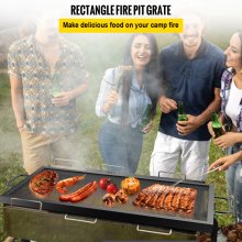 VEVOR Rejilla de Cocción Rectangular Parrilla para Fogatas de 32 x 15 pulgadas