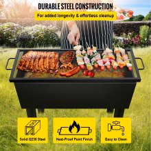 VEVOR Rejilla de Cocción Rectangular Parrilla para Fogatas de 32 x 15 pulgadas