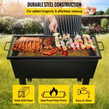 VEVOR Rejilla de Cocción Rectangular Parrilla para Fogatas de 44 x 15 pulgadas