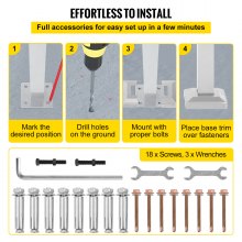 VEVOR Barandilla de escalera para exteriores, barandilla de metal de aleación de 2 o 3 escalones, barandilla de transición flexible para porche delantero, barandilla de paso con kit de instalación, para escaleras de hormigón o madera, color plateado