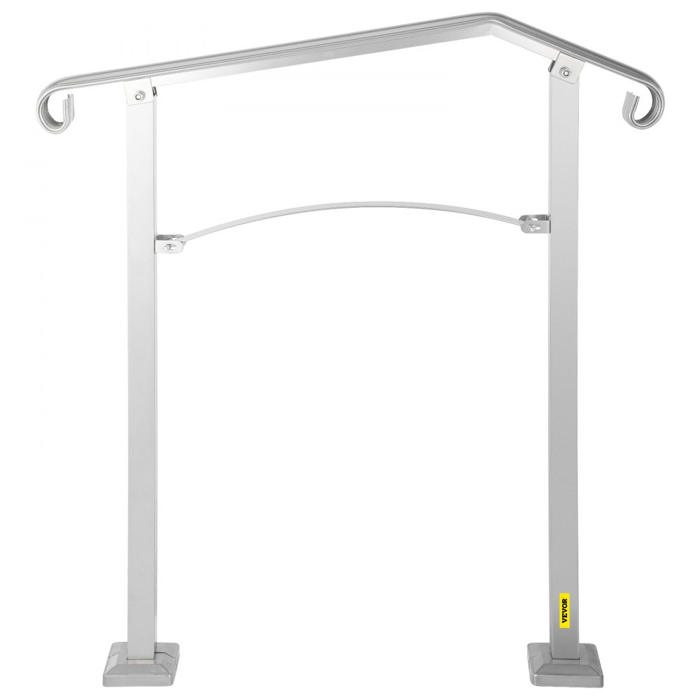 VEVOR - Barandilla de escalera para exterior, apta para 2 o 3 escalones, de aleación de metal, flexible, de transición, para porche, con kit de instalación, para escaleras de hormigón o madera, color plateado