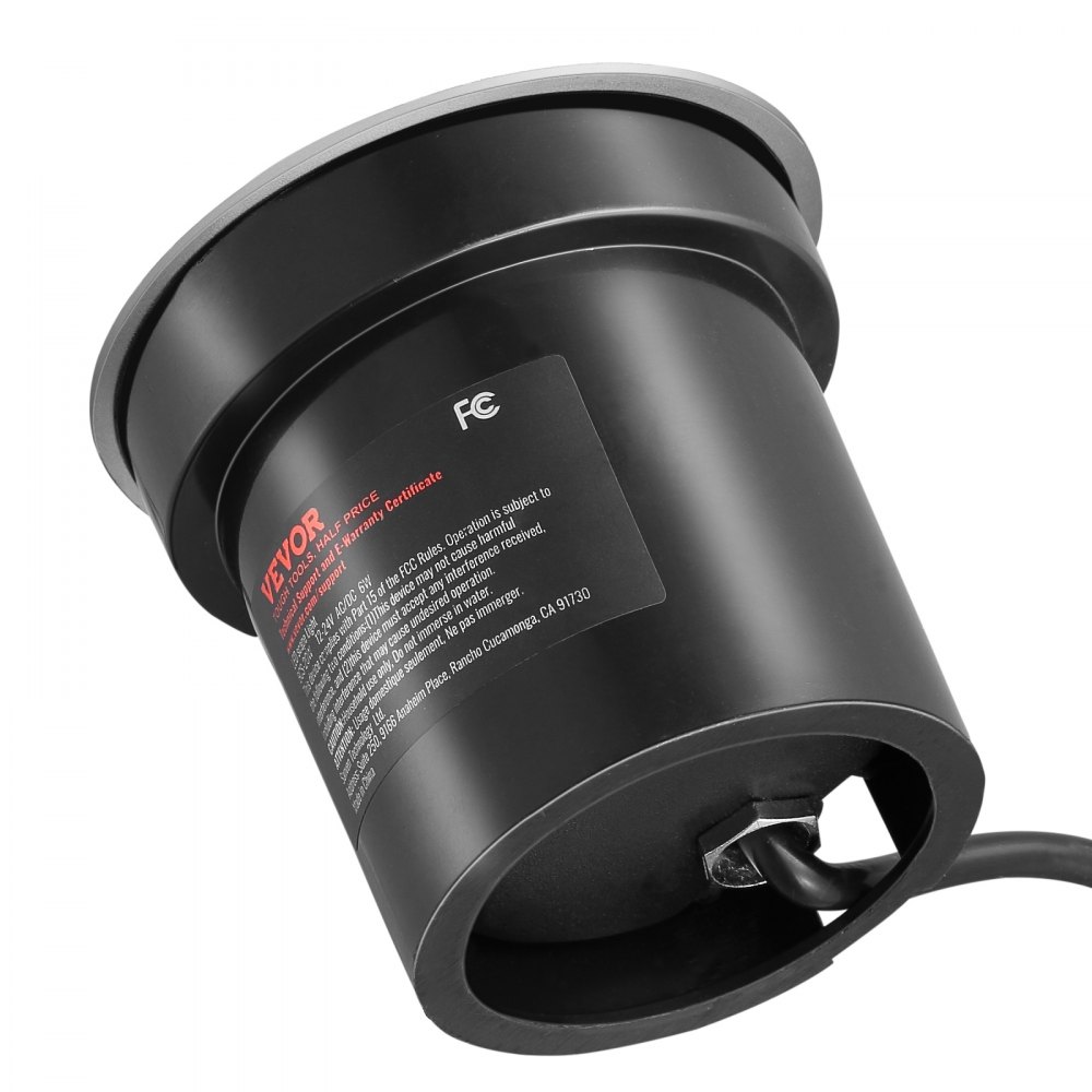 VEVOR Luces de paisaje de bajo voltaje, luces LED para pozo, luz empotrada en el suelo de 6 W, 12 V-24 V, iluminación de paisaje exterior impermeable IP67 con conectores, para luces de camino de jardín, cubierta de entrada (paquete de 6 blanco cálido)