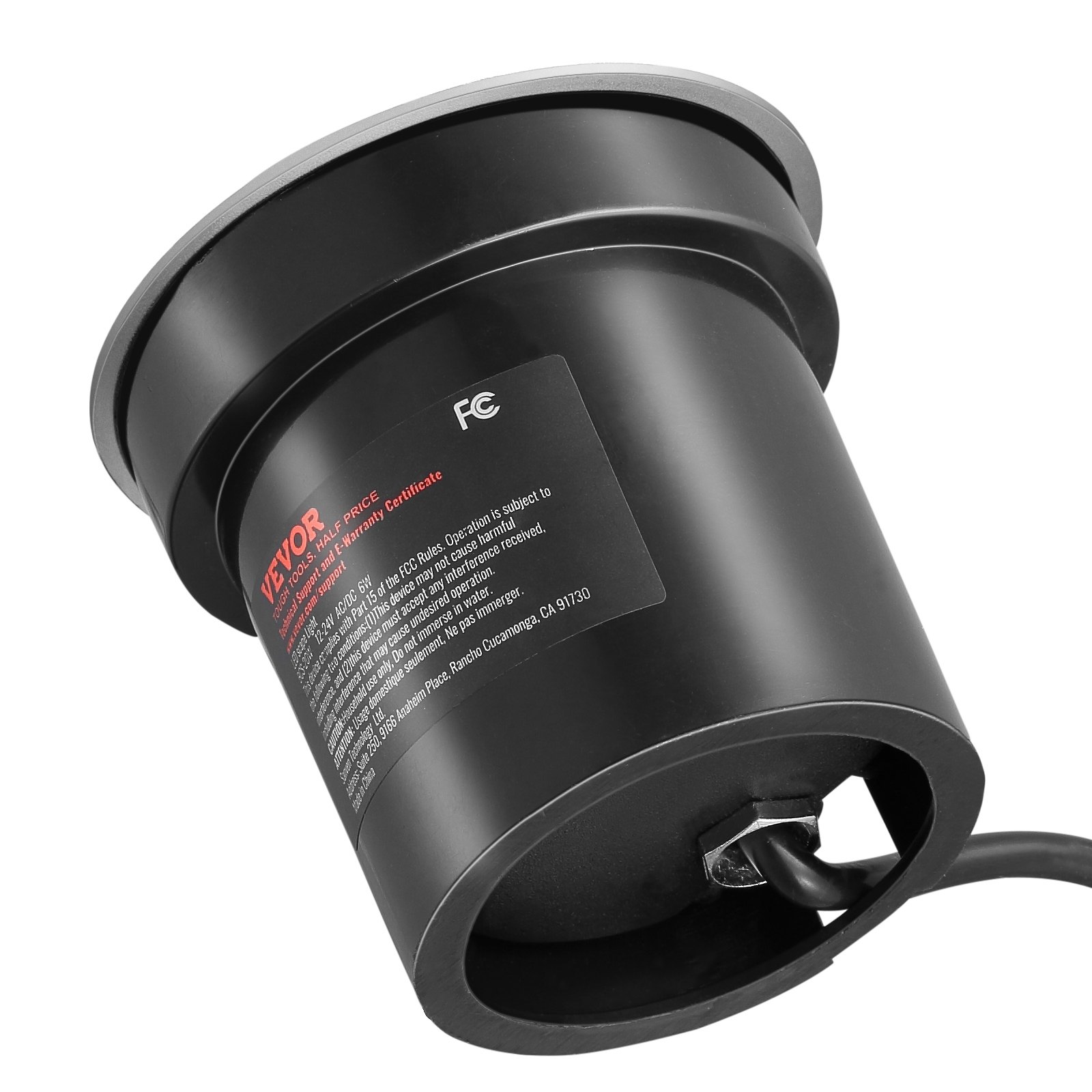 VEVOR Luces de paisaje de bajo voltaje, luces LED para pozo, luz empotrada en el suelo de 6 W, 12 V-24 V, iluminación de paisaje exterior impermeable IP67 con conectores, para luces de camino de jardín, cubierta de entrada (paquete de 6 blanco cálido)