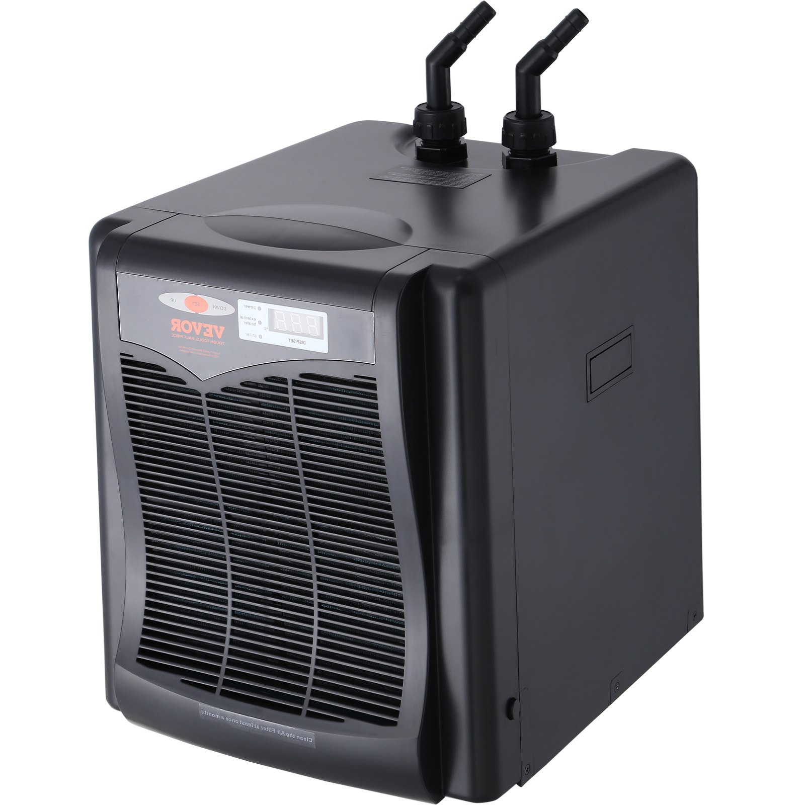 Enfriador de acuario VEVOR, 110 Gal 416 L, enfriador de agua hidropónico de 1/3 HP, compresor de refrigeración silencioso para agua de mar y agua dulce, sistema de enfriamiento de tanque de peces con bomba/manguera, para medusas, arrecifes de coral