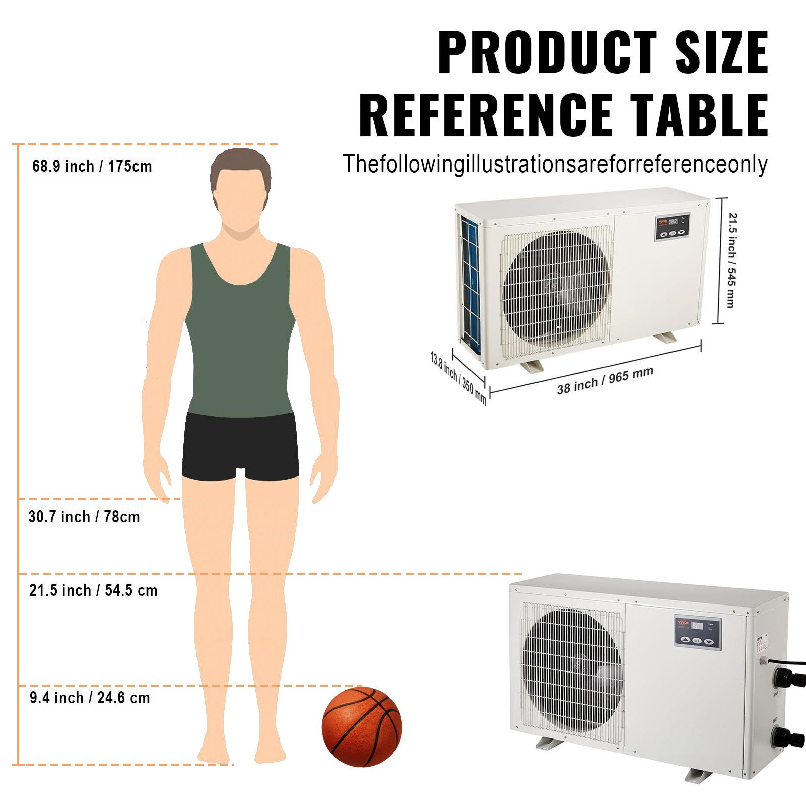 Enfriador de acuario VEVOR, 500 galones (1892 L), 1.5 HP, compresor de refrigeración silencioso para agua de mar y dulce, sistema de enfriamiento para peceras con bomba/manguera, para medusas y arrecifes de coral.