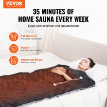 VEVOR Manta de sauna para desintoxicación, sauna portátil de infrarrojos lejanos para el hogar, bolsa de sauna Oxford con orificios para brazos y calefacción de fibra de carbono, temperatura ajustable de 1 a 6 niveles 95 a 176 ℉, temporizador de 5 a 60 minutos, 71 x 31 pulgadas