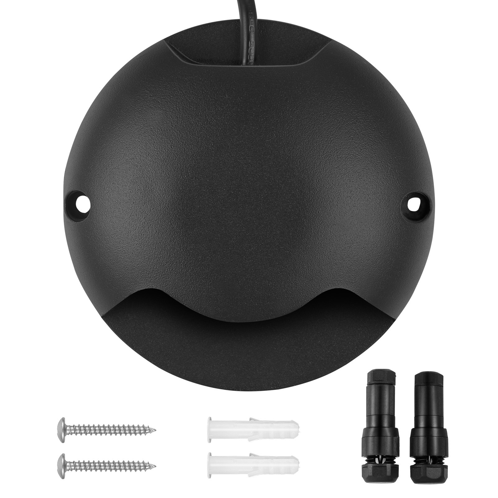 Luces de terraza regulables VEVOR, LED de 3 W, 12 V-24 V, IP66, iluminación de pared exterior resistente a la intemperie, iluminación cálida de 3000 K para escalones, escaleras, barandillas y vallas, incluye conectores (paquete de 12, blanco suave)